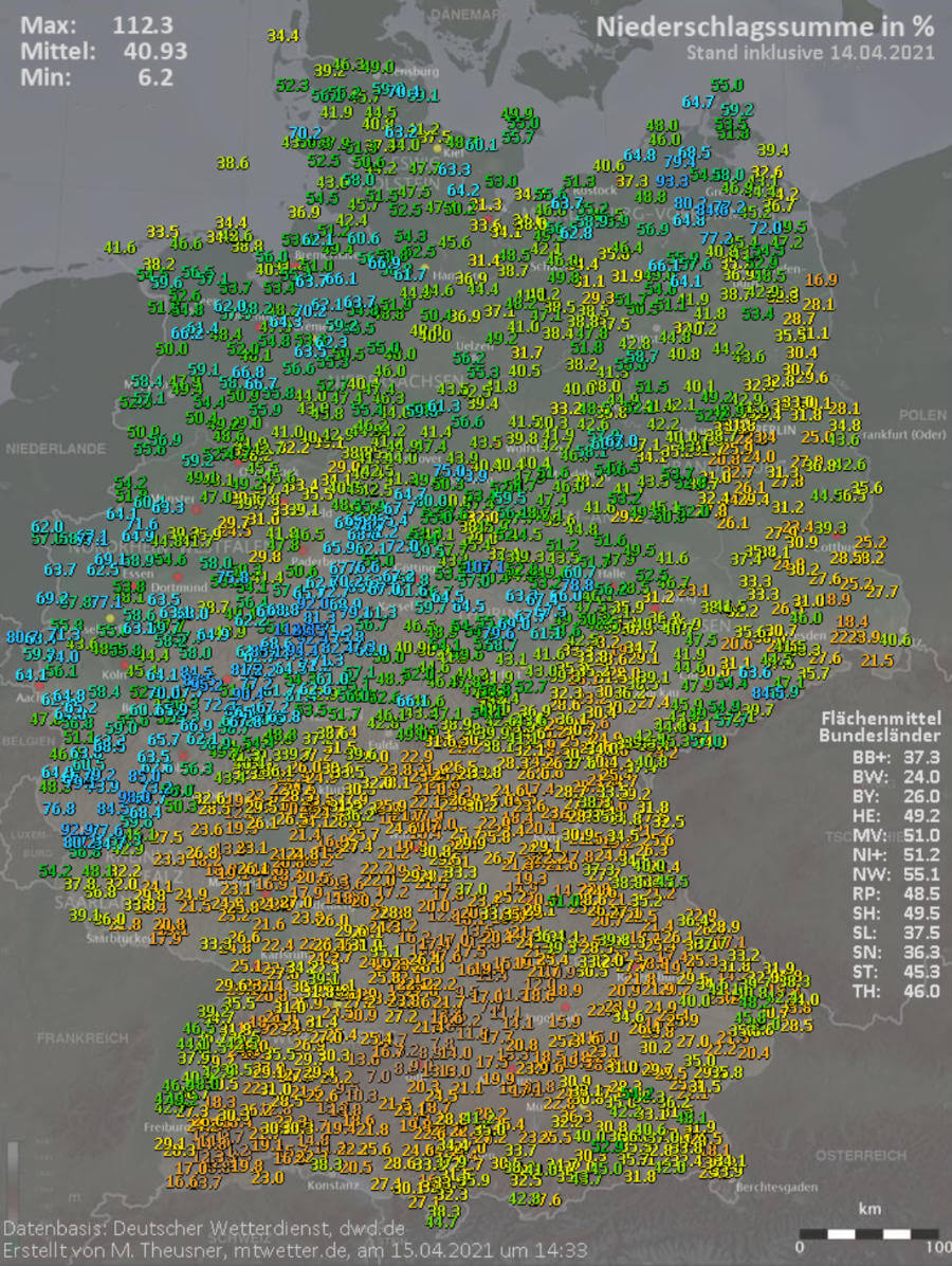 Der April war im Flächenmittel zu seiner Halbzeit zu trocken Der April war im Flächenmittel zu seiner Halbzeit zu trocken