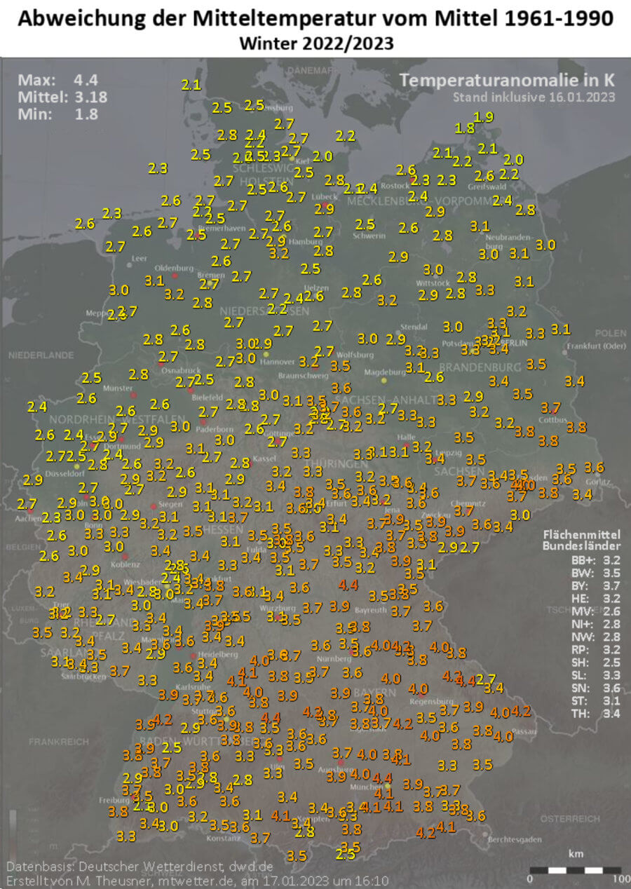 Der Winter ist zu seiner Halbzeit extrem zu warm Der Winter ist zu seiner Halbzeit extrem zu warm