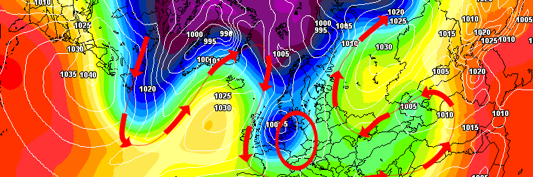 Meridionales Strömungsmuster mit einem für April typischen Wettercharakter Meridionales Strömungsmuster mit einem für April typischen Wettercharakter