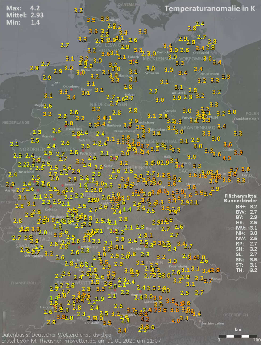 Der Dezember 2019 war deutlich zu warm Der Dezember 2019 war deutlich zu warm