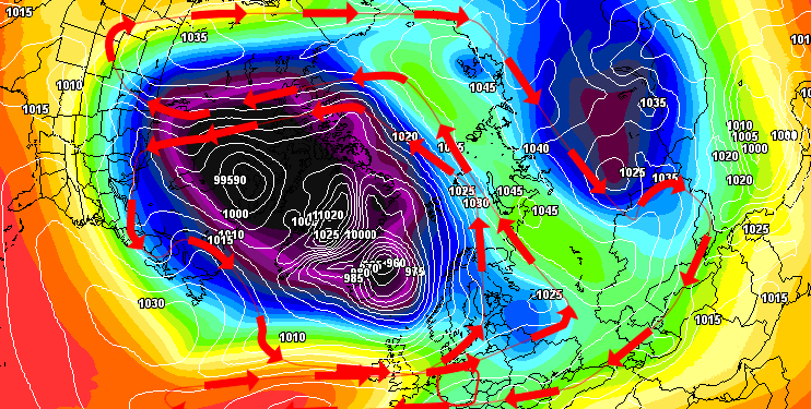 Polarwirbelberechnung Februar