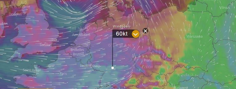 Sturmwetterlage mit Unwetterpotential am 3. Januar