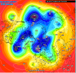 Strömungsmuster Polarwirbel im zweiten April-Drittel