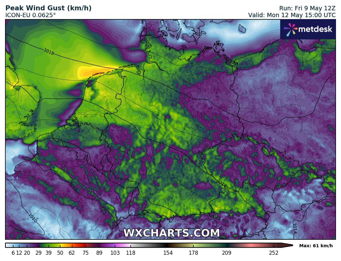 Windprognose Deutschland - Windböen der kommenden 72 Stunden