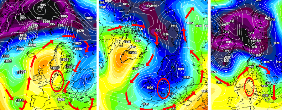 Die Großwetterlage wird sich bis in den April hinein verändern, was noch nicht klar ist, ob das gemäßigt (li.), spätwinterlich kalt (mi.), oder frühlingshaft mild (re.) vonstattengehen wird Die Großwetterlage wird sich bis in den April hinein verändern, was noch nicht klar ist, ob das gemäßigt (li.), spätwinterlich kalt (mi.), oder frühlingshaft mild (re.) vonstattengehen wird