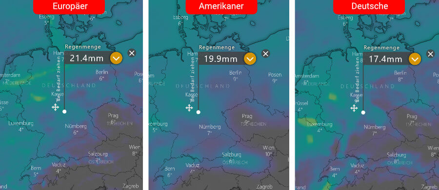 Nach Süden und Osten zeigen sich trockene Abschnitte, sonst ist mit zeitweiligem Niederschlag zu rechnen, der seinen Schwerpunkt über dem Westen und Norden haben kann Nach Süden und Osten zeigen sich trockene Abschnitte, sonst ist mit zeitweiligem Niederschlag zu rechnen, der seinen Schwerpunkt über dem Westen und Norden haben kann