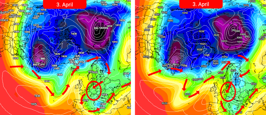 Kalte Luft aus Nordost - markanter Temperaturrückgang Anfang April Kalte Luft aus Nordost - markanter Temperaturrückgang Anfang April