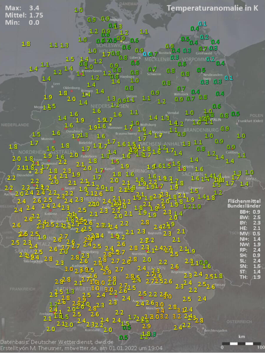 Das Wetter im Dezember 2021 war zu warm Das Wetter im Dezember 2021 war zu warm