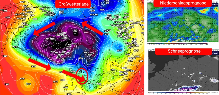 Die Schneefallgrenze sinkt zum 4. Advent wieder ab Die Schneefallgrenze sinkt zum 4. Advent wieder ab