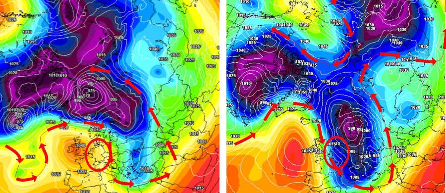 Erst das Hoch nah an Europa, nachfolgend ein instabiler Polarwirbel mit einem Arctic Outbreak über Mitteleuropa Erst das Hoch nah an Europa, nachfolgend ein instabiler Polarwirbel mit einem Arctic Outbreak über Mitteleuropa