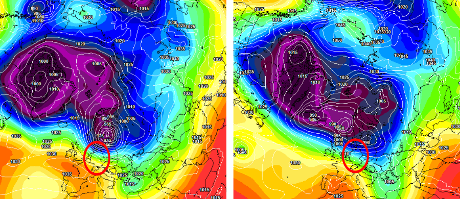Erst ein Sturm (li.), dann windiges und nasskaltes Februar-Wetter (re.) Erst ein Sturm (li.), dann windiges und nasskaltes Februar-Wetter (re.)