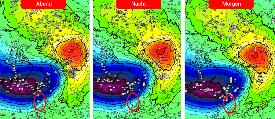 Die Kontinuität des Major-Warmings in Stratosphärenhöhe mit erstem Höhenpunkt zum 24./25. Januar