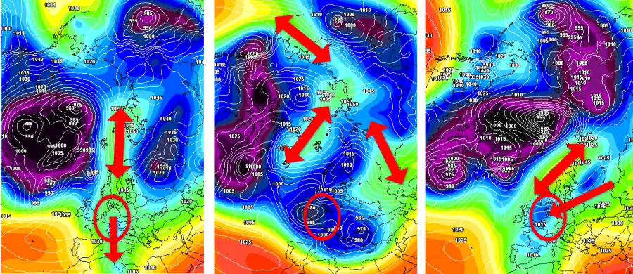 Die möglich winterlichen Wetterlagen bei positivem NAO- und negativem AO-Index Die möglich winterlichen Wetterlagen bei positivem NAO- und negativem AO-Index