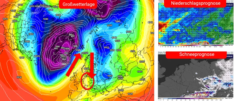 Hoher Luftdruck dehnt sich Anfang Februar nach Deutschland aus und lässt die Grundströmung auf nordöstliche Richtungen drehen - etwas Schneefall ist möglich Hoher Luftdruck dehnt sich Anfang Februar nach Deutschland aus und lässt die Grundströmung auf nordöstliche Richtungen drehen - etwas Schneefall ist möglich