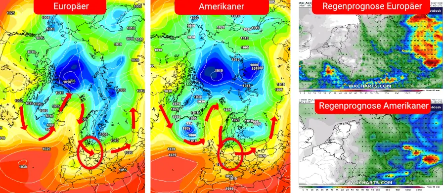 Die Hochdruckdominanz bleibt bestehen, doch sorgen Störimpulse innerhalb des Hochdrucksystems für leicht unbeständiges Wetter Die Hochdruckdominanz bleibt bestehen, doch sorgen Störimpulse innerhalb des Hochdrucksystems für leicht unbeständiges Wetter