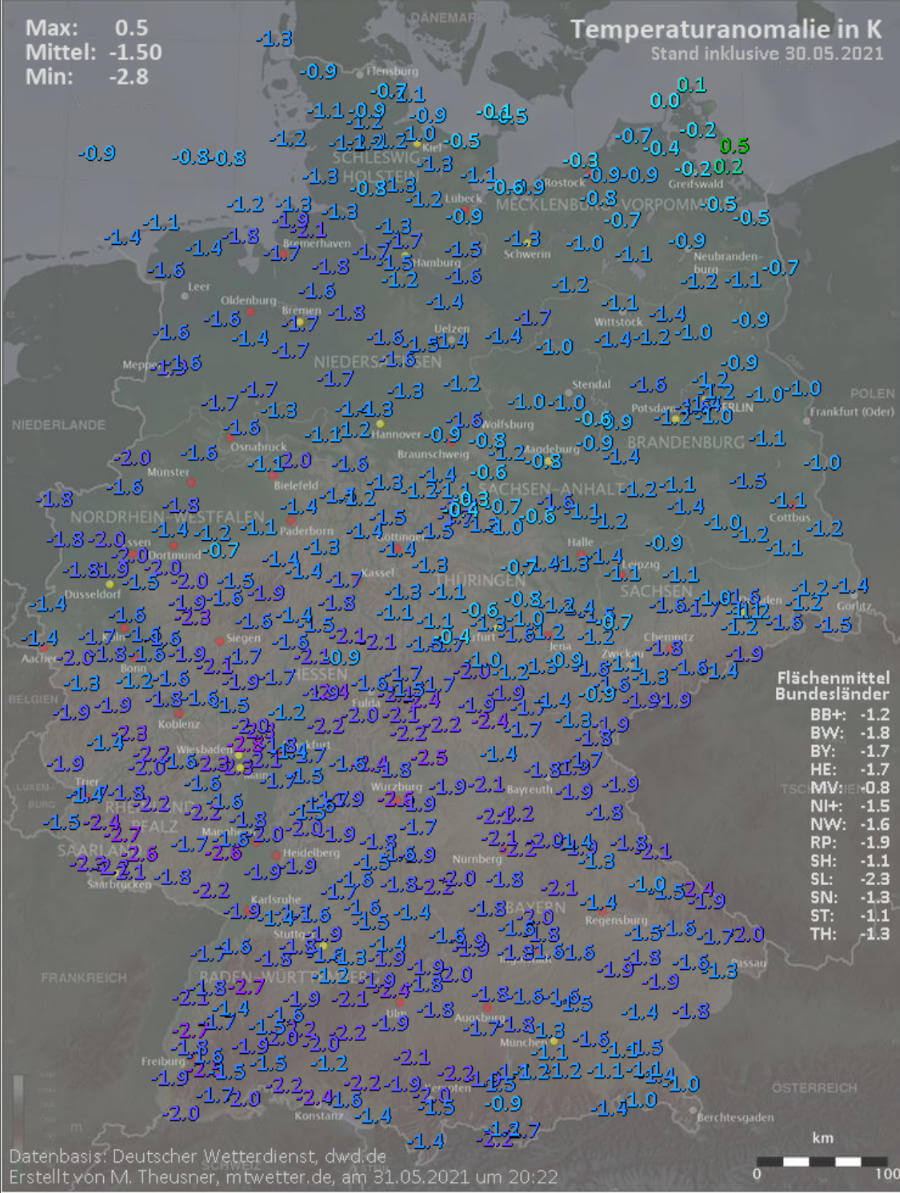 Das Wetter im Mai 2021 war zu kalt Das Wetter im Mai 2021 war zu kalt