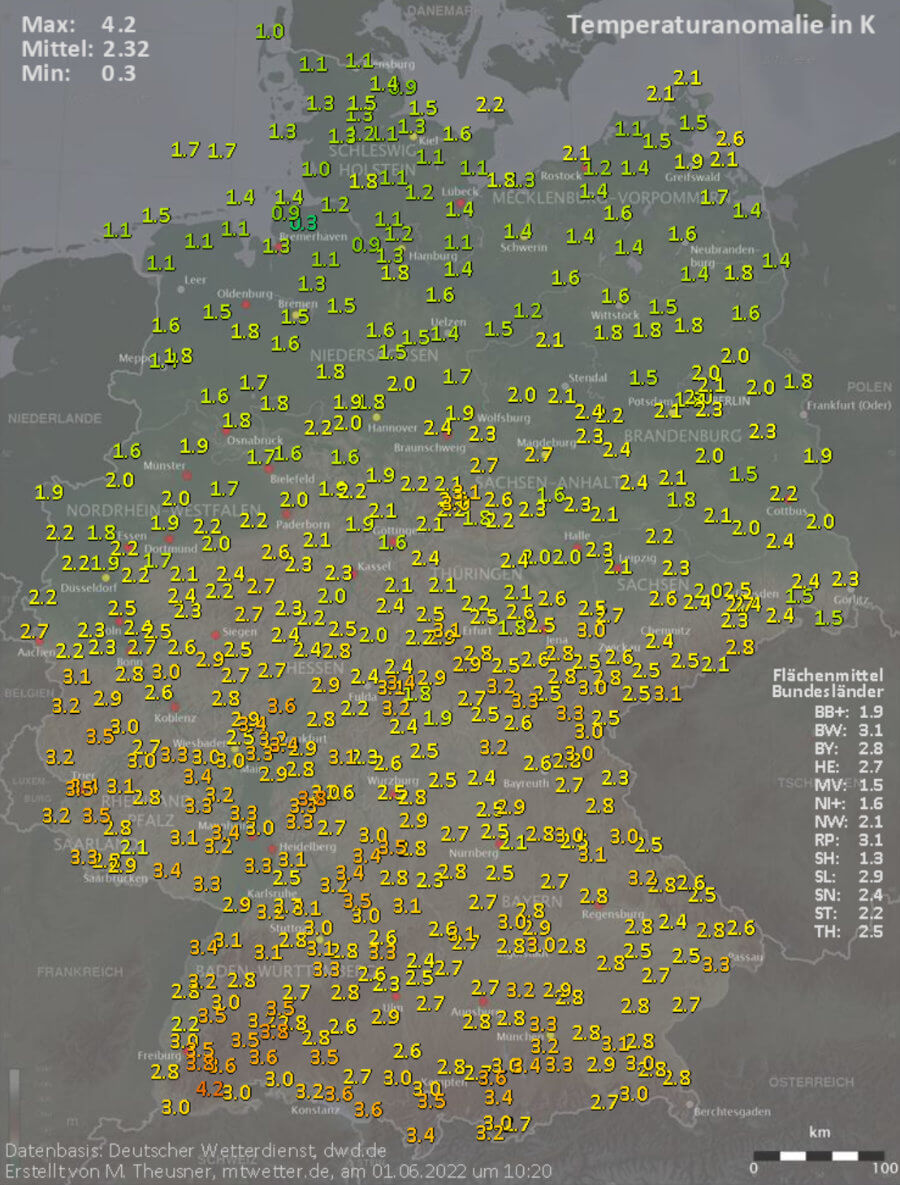 Das Wetter im Mai 2022 war erheblich zu warm Das Wetter im Mai 2022 war erheblich zu warm