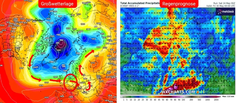 Das Wetter im Mai präsentiert sich windig, nass und nur mäßig warm Das Wetter im Mai präsentiert sich windig, nass und nur mäßig warm