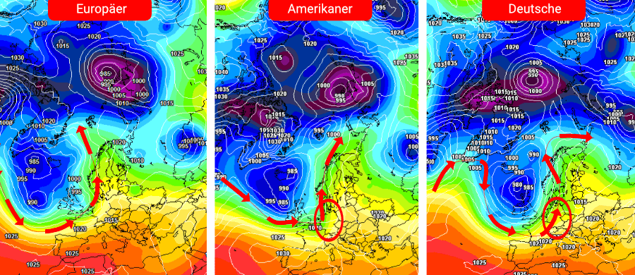 Ein Tief auf dem Atlantik dehnt sich Anfang November weiter nach Osten aus und beeinflusst zunehmend das Wetter über Deutschland