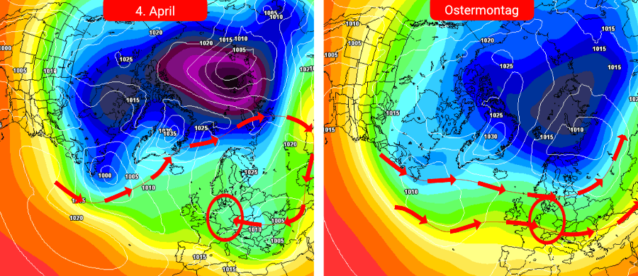 Bis und über Ostern zeichnet sich eine hochdruckdominierte Wetterlage ab