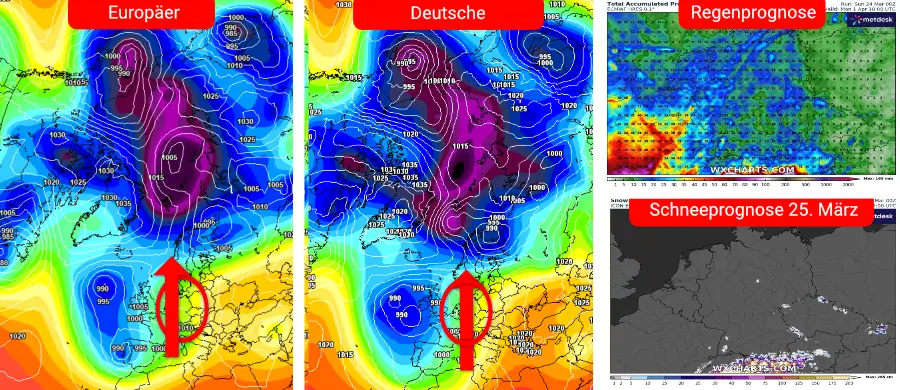 Die Großwetterlage Ostern 2024 nach dem europäischen und deutschen Vorhersage-Modell Die Großwetterlage Ostern 2024 nach dem europäischen und deutschen Vorhersage-Modell