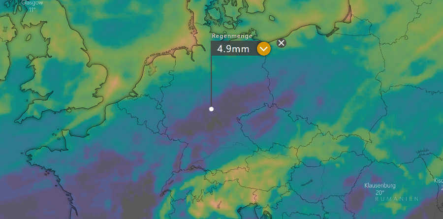 Keine gleichmäßige Verteilung des Niederschlages. Es gibt deutlich zu nasse und teils auch komplett trockene Regionen Keine gleichmäßige Verteilung des Niederschlages. Es gibt deutlich zu nasse und teils auch komplett trockene Regionen