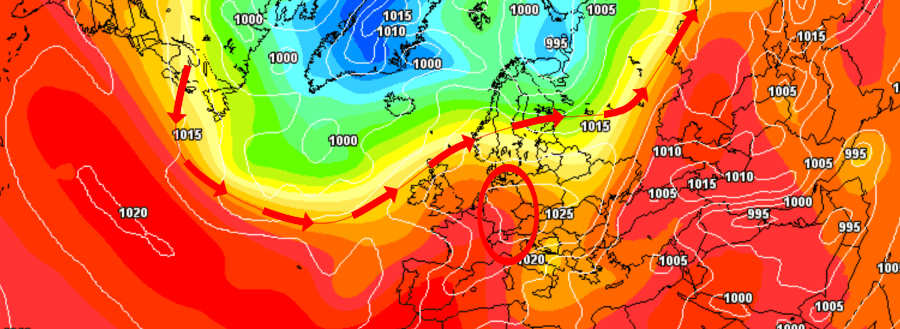 Eine spätsommerlich warme Großwetterlage Eine spätsommerlich warme Großwetterlage