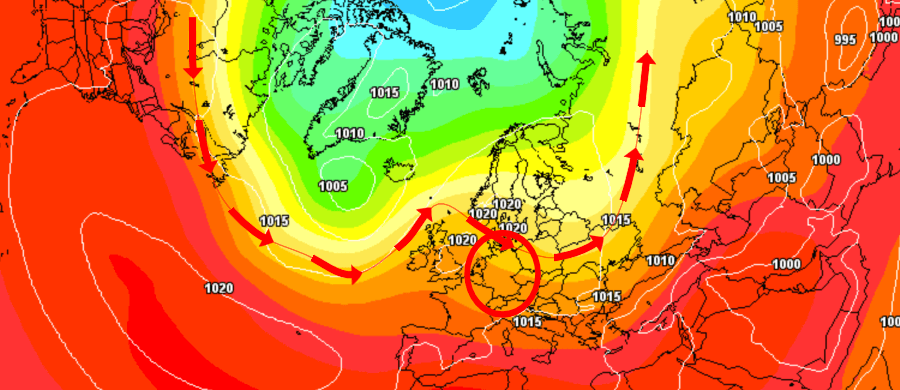 Ein Hoch vor oder über Mitteleuropa wird den restlichen Verlauf des Sommers dominieren können Ein Hoch vor oder über Mitteleuropa wird den restlichen Verlauf des Sommers dominieren können