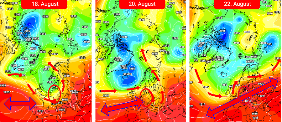 Aus einem Trog wird rasch eine hochsommerliche Wetterlage Aus einem Trog wird rasch eine hochsommerliche Wetterlage