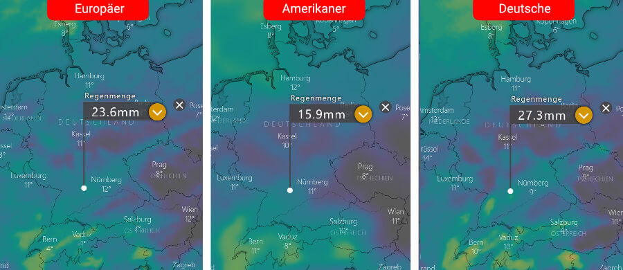 Insbesondere über den südlichen Landesteilen ist heute Abend und in der Nacht mit kräftigem Niederschlag zu rechnen