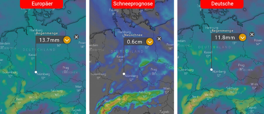 Immer wieder Regen und etwas Schnee