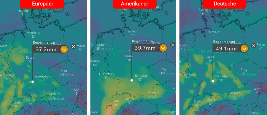 Kräftiger und länger andauernder Niederschlag ist in den kommenden Tagen über Deutschland zu erwarten