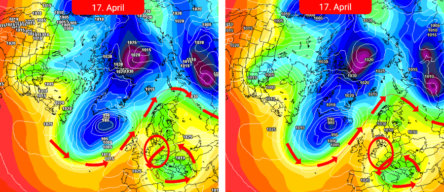 Ein Hochdruckrücken dehnt sich bis nach Skandinavien aus und beeinflusst ab Sonntag zunehmend das Wetter über Deutschland Ein Hochdruckrücken dehnt sich bis nach Skandinavien aus und beeinflusst ab Sonntag zunehmend das Wetter über Deutschland