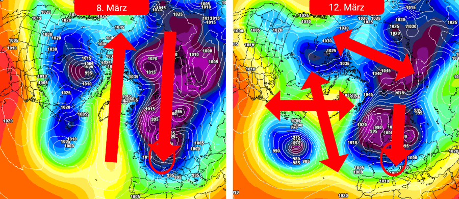 Der Polarwirbel mit Auflösungserscheinungen Der Polarwirbel mit Auflösungserscheinungen