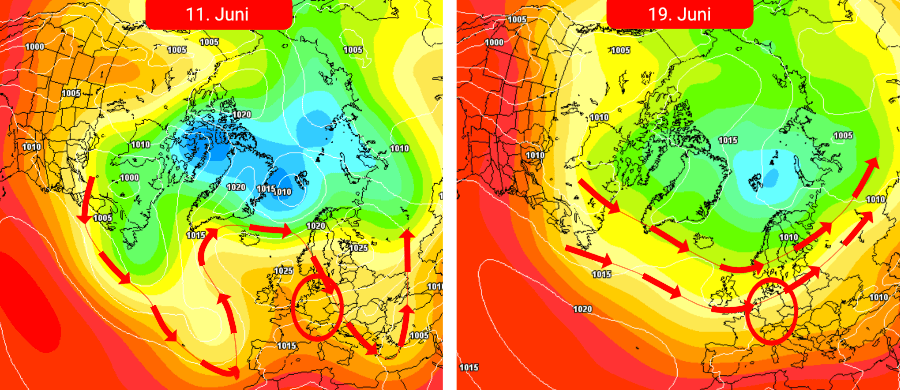Eine veränderte Großwetterlage frühestens ab Mitte Juni