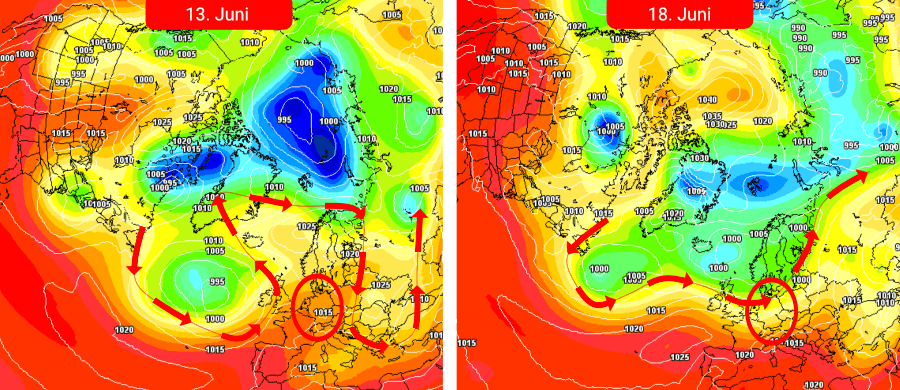 Der in Teilen hochsommerliche Ansatz bis Mitte Juni mit nachfolgend markantem Wetterwechsel