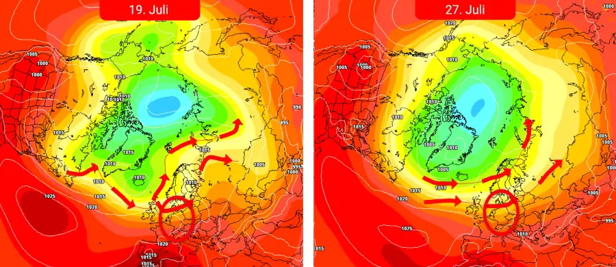 Eine sich nach Norden etablierende Hochdruckzone lässt sich nicht erkennen. Über Deutschland bleibt der Wettercharakter vorerst unbeständig Eine sich nach Norden etablierende Hochdruckzone lässt sich nicht erkennen. Über Deutschland bleibt der Wettercharakter vorerst unbeständig