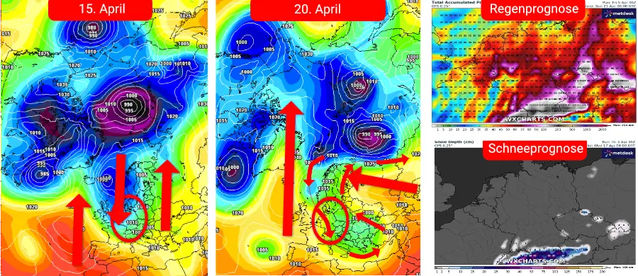 Der Polarwirbel zerfällt und erteilt dem Frühling einen ordentlichen Dämpfer Der Polarwirbel zerfällt und erteilt dem Frühling einen ordentlichen Dämpfer