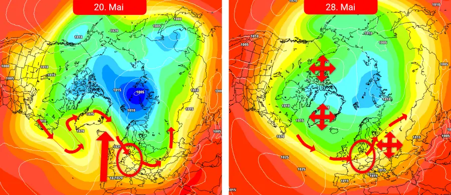 Zunächst das Blockadehoch, dann die leicht wechselhafte Südwestwetterlage Zunächst das Blockadehoch, dann die leicht wechselhafte Südwestwetterlage