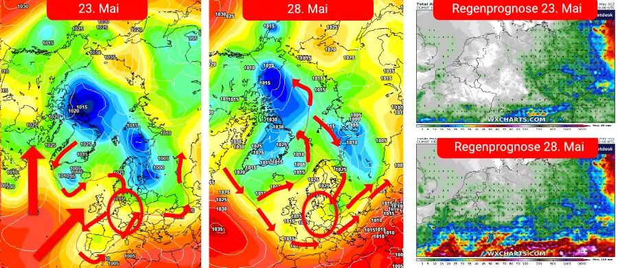 Eine gradientenschwache Wetterlage mit einem sommerlichen Ansatz und über weiten Teilen von Deutschland anhaltender Trockenheit Eine gradientenschwache Wetterlage mit einem sommerlichen Ansatz und über weiten Teilen von Deutschland anhaltender Trockenheit