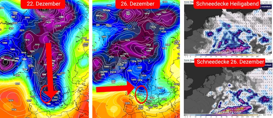 Weiße Weihnachten sind ebenso möglich, wie das Weihnachtauwetter Weiße Weihnachten sind ebenso möglich, wie das Weihnachtauwetter