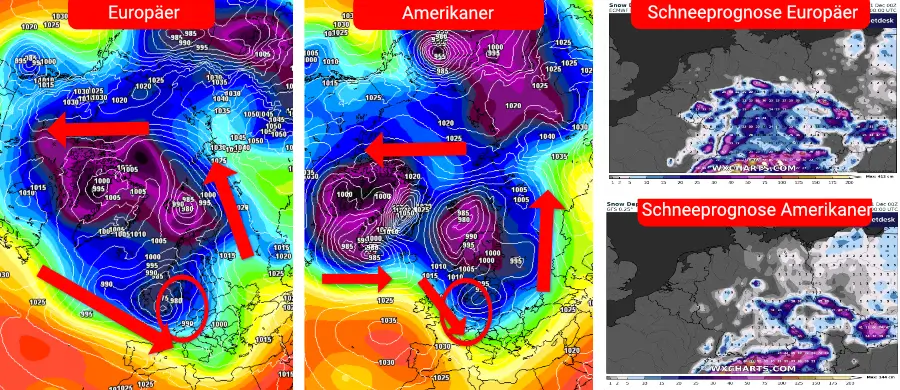 Nach dem Trogvorstoß kippt die Grundströmung auf nordwestliche Richtungen und kann ab den mittleren Lagen für tiefwinterliche Wetterverhältnisse sorgen Nach dem Trogvorstoß kippt die Grundströmung auf nordwestliche Richtungen und kann ab den mittleren Lagen für tiefwinterliche Wetterverhältnisse sorgen