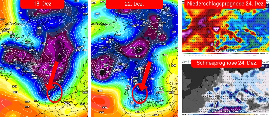 Die Prognose der Amerikaner mit einer 180-Grad-Wende - kurz vor Weihnachten hält der Winter über Deutschland Einzug Die Prognose der Amerikaner mit einer 180-Grad-Wende - kurz vor Weihnachten hält der Winter über Deutschland Einzug