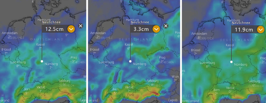 Keine einheitliche Linie, doch etwas Neuschnee ist bis zum Start in die neue Woche zu erwarten Keine einheitliche Linie, doch etwas Neuschnee ist bis zum Start in die neue Woche zu erwarten