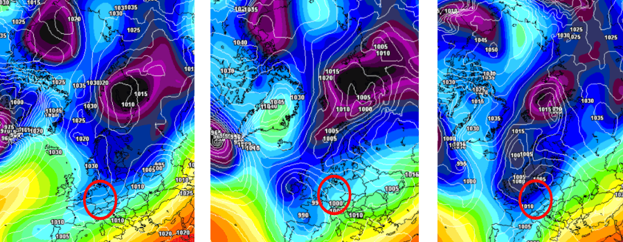 Vollwinter (li.), mild (Mi.) und Grenzwetterlage (re.) Vollwinter (li.), mild (Mi.) und Grenzwetterlage (re.)