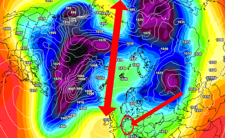 Mehr nasskalt als winterlich, doch könnte sich die Grenzwetterlage über dem Norden behaupten Ein astreiner Polarwirbelsplit