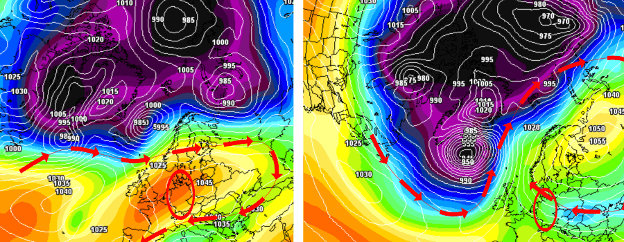 Das Worst Case Szenario für den Winter (li.) und die Chance für den Winter (re.) Das Worst Case Szenario für den Winter (li.) und die Chance für den Winter (re.)
