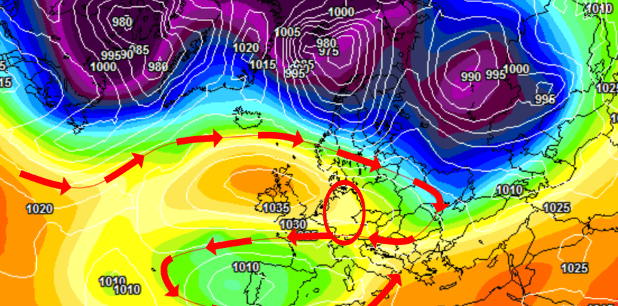 Eine interessante Konstellation, doch der Winter zeigt sich lediglich im Ansatz Das Hoch blockiert den Winter