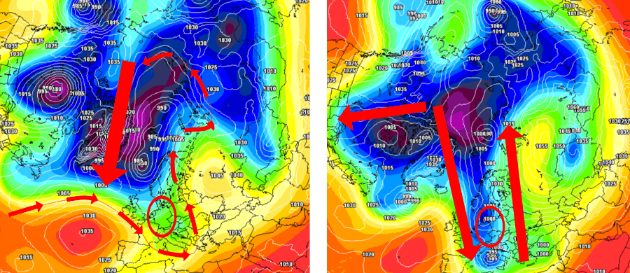 Eine ungewöhnliche Konstellation führ über Europa zu einer Trogwetterlage mit frühwinterlichen Wettererscheinungen Eine ungewöhnliche Konstellation führ über Europa zu einer Trogwetterlage mit frühwinterlichen Wettererscheinungen