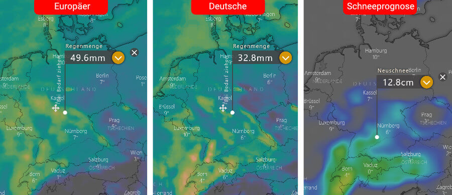 Reichlich Niederschlag, der zum Wochenende bis auf die mittleren Lagen in Schnee übergehen kann Reichlich Niederschlag, der zum Wochenende bis auf die mittleren Lagen in Schnee übergehen kann